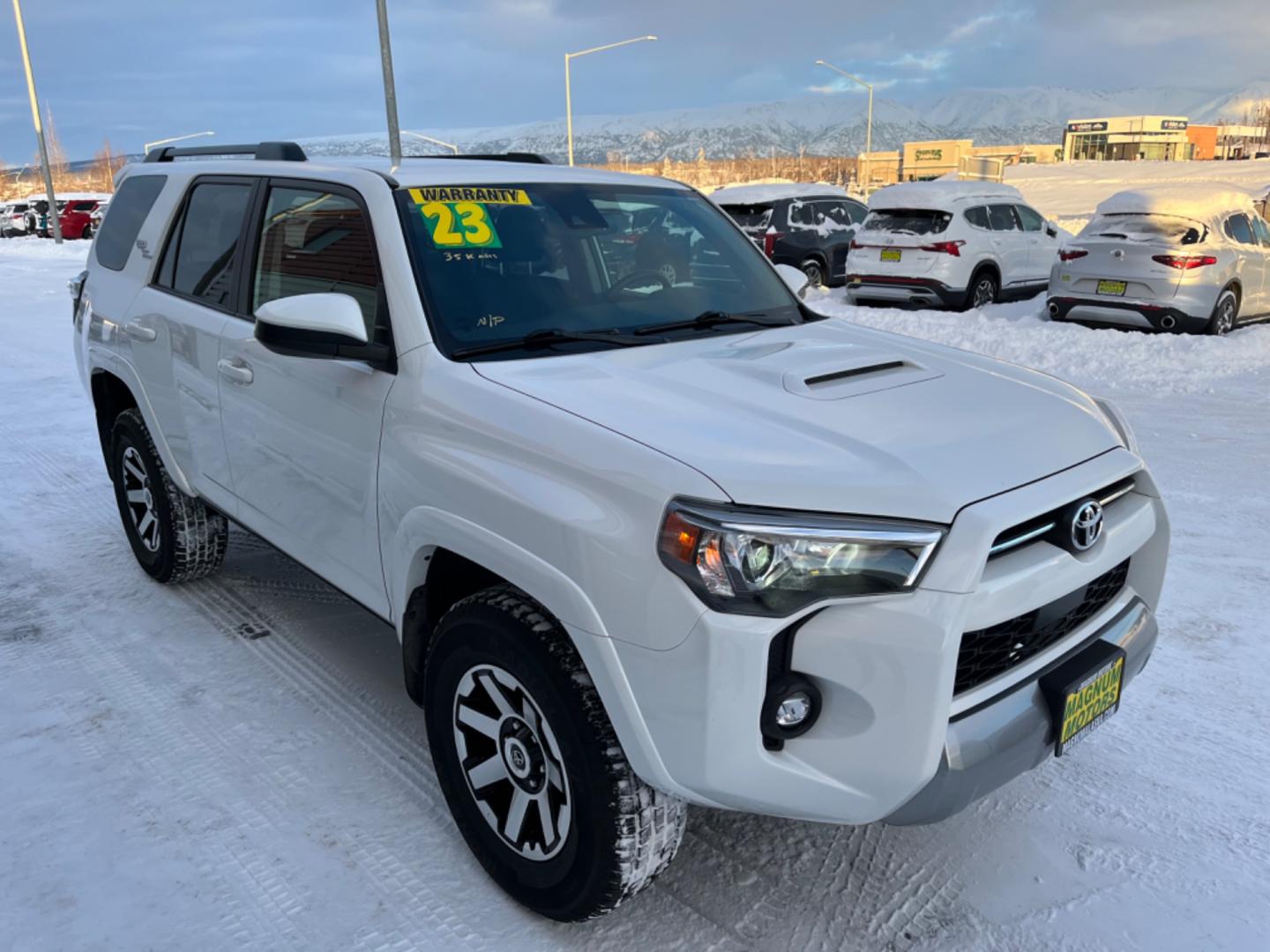 2023 White Toyota 4Runner TRD Off Road (JTEPU5JR0P6) with an 4.0 6 Cylinder engine, 5 speed automatic transmission, located at 1960 Industrial Drive, Wasilla, 99654, (907) 274-2277, 61.573475, -149.400146 - Photo#2